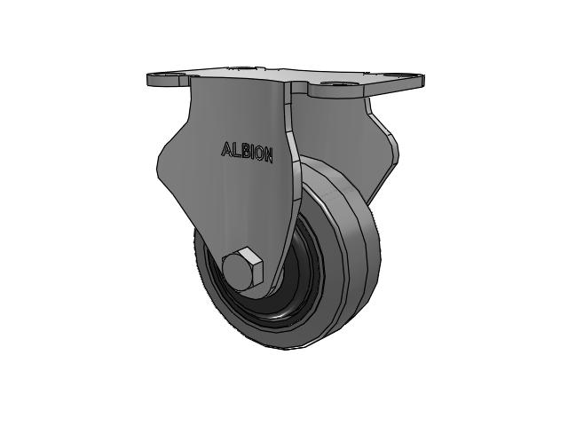 Dolly Casters Top Plate Rigid with 3 x 1.25 Grey Tread on Grey Core XS - Performa X-tra Soft Rubber (Flat) - Prevenz Antimicrobial Wheel