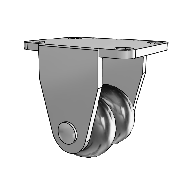 NeoTeq Dual Top Plate Rigid Caster with 2 x 1 Neoprene Rubber Wheel