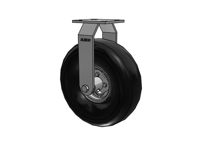 16 Series Pneumatic Casters Top Plate Rigid Caster with 10.9 x 4.1 Black Pneumatic Wheel
