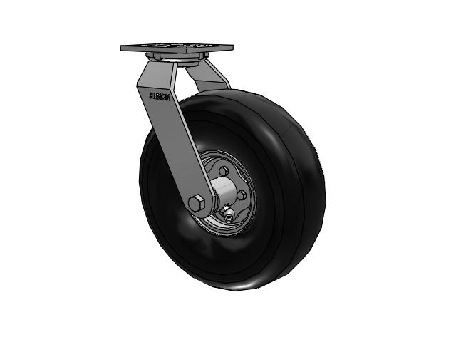16 Series Pneumatic Casters Top Plate Swivel Caster with 10.9 x 4.1 Black Pneumatic Wheel