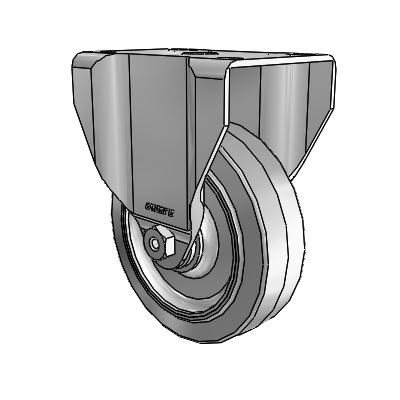 Encore Dolly Top Plate Rigid Zinc Caster with 4 x 1.25 Grey on Grey Thermoplastic Rubber Wheel