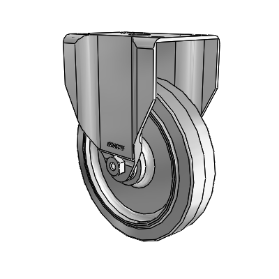 Encore Dolly Top Plate Rigid Zinc Caster with 5 x 1.25 Grey on Grey Thermoplastic Rubber Wheel