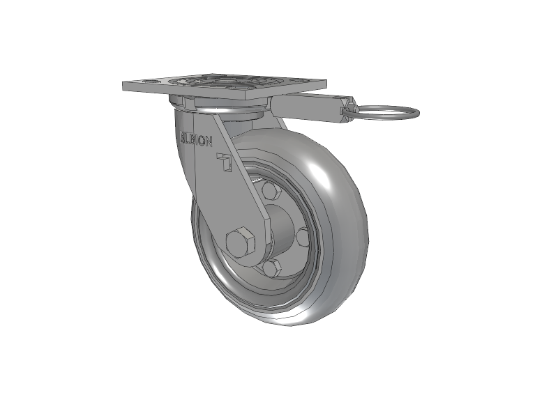 16 Series Top Plate Swivel Caster with 6 x 2 Grey Tread on Zinc-plated Hub SV - Semi-Pneumatic Monoprene (Grey) Wheel
