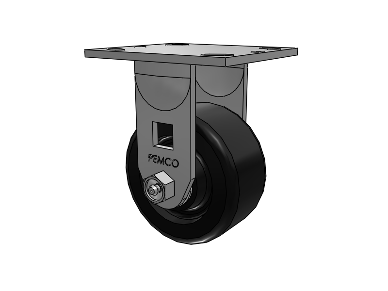 E-line Rigid Caster with 4 x 2 Phenolic Wheel