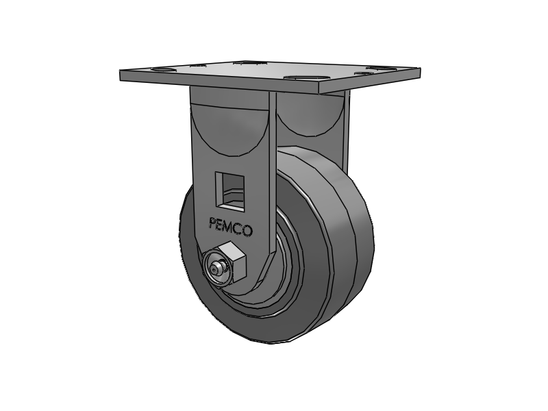 Roulette fixe E-line avec 4 roues en caoutchouc thermoplastique (plates) de type 2