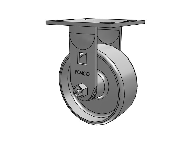 E-line Rigid Caster with 5 x 2 Cast Iron Wheel