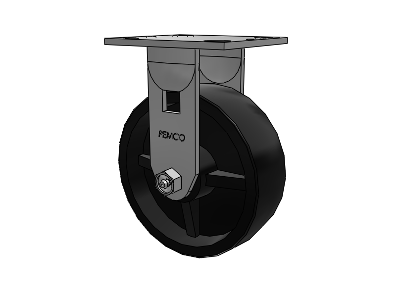 E-line Rigid Caster with 6 x 2 Polypropylene HD Wheel