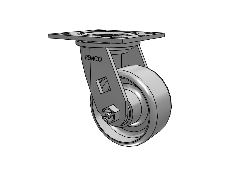 E-line Swivel Caster with 4 x 2 Cast Iron Wheel