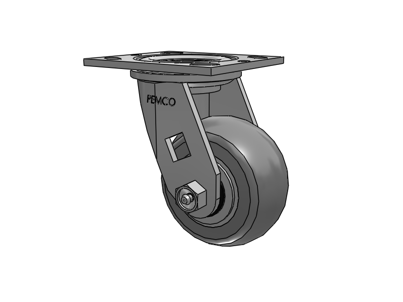 E-line Swivel Caster with 4 x 2 Thermo-Rubber (Donut) Wheel