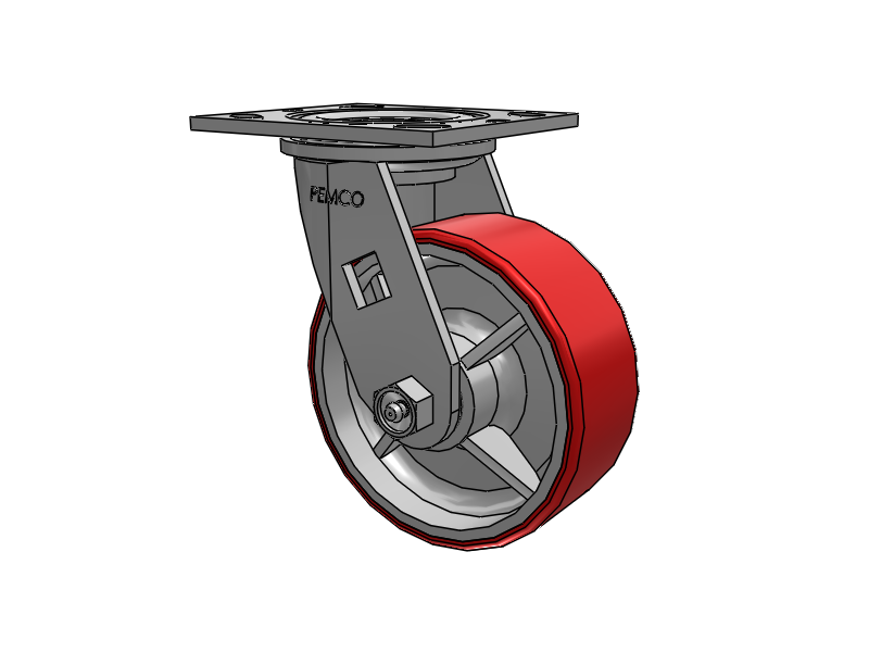 E-line Swivel Caster with 5 x 2 Mold-on Poly Wheel