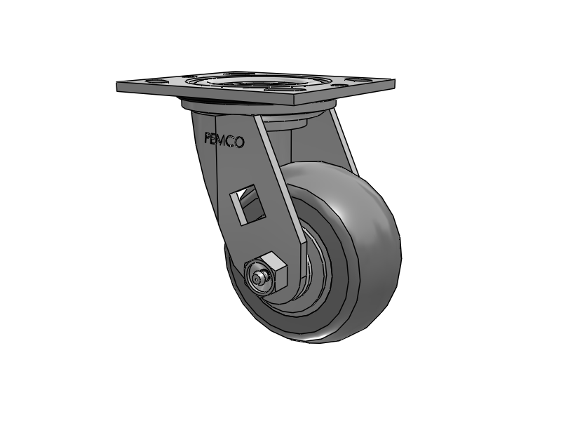 E-line Sealed Swivel Caster with 4 x 2 Thermo-Rubber (Donut) Wheel