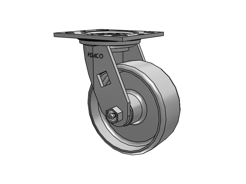 E-line Sealed Swivel Caster with 5 x 2 Cast Iron Wheel