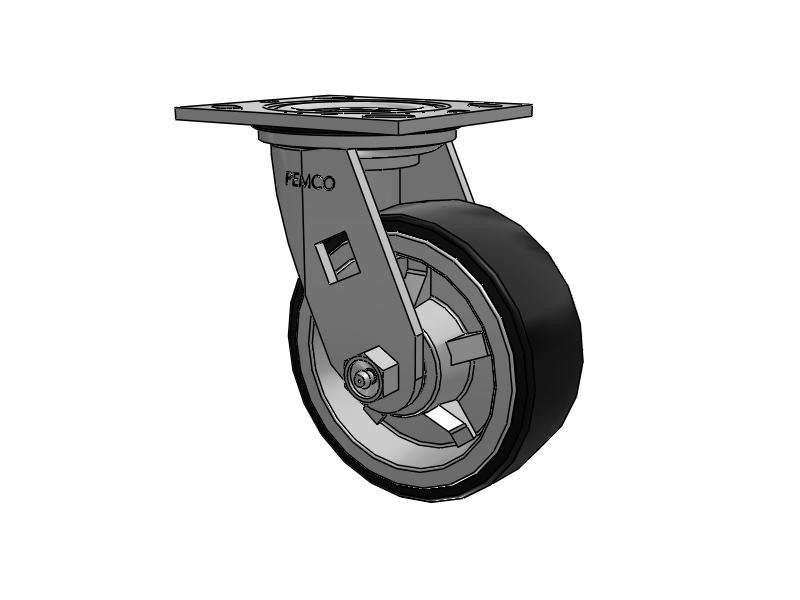 E-line Sealed Swivel Caster with 5 x 2 PolyKat Thermo-Urethane Wheel