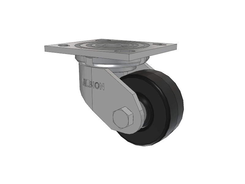 16 Series Top Plate Swivel Caster with 3.25 x 1.5 Black Phenolic Resin TM - Phenolic Wheel