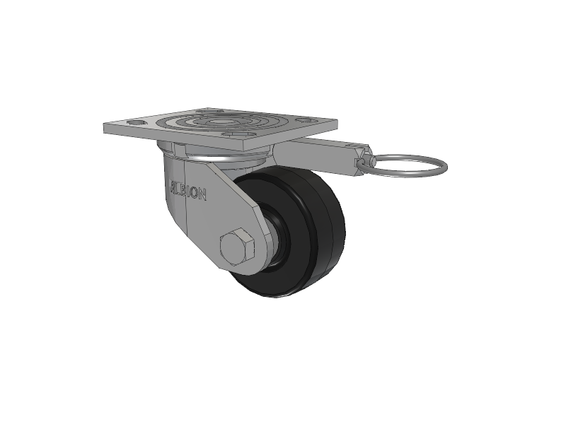 16 Series Top Plate Swivel Caster with 3.25 x 1.5 Black Phenolic Resin TM - Phenolic Wheel