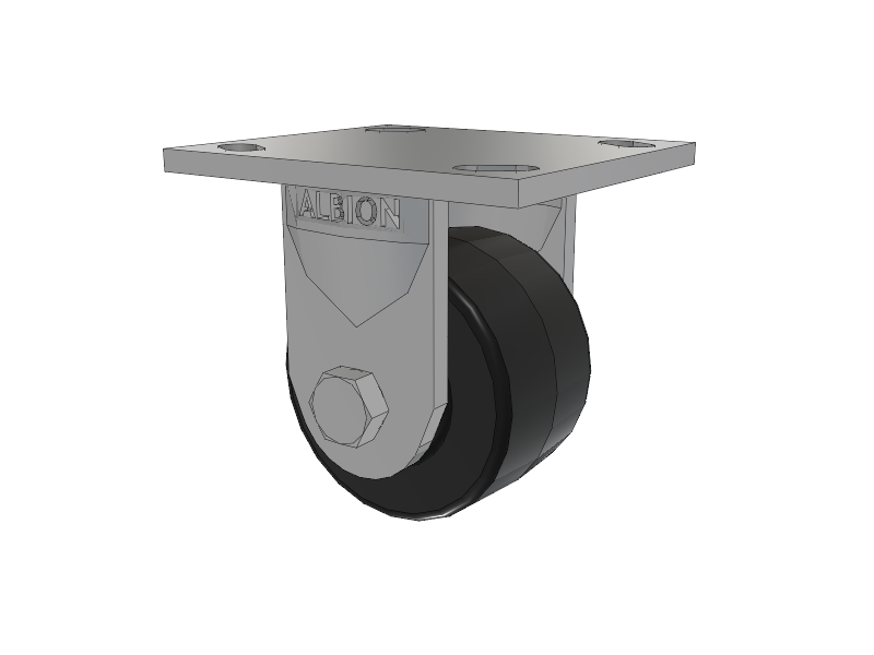 16 Series Top Plate Rigid Caster with 3.25 x 2 Black Phenolic Resin TM - Phenolic Wheel