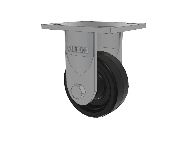 16 Series Top Plate Rigid Caster with 4 x 1.5 Black Phenolic Resin TM - Phenolic Wheel