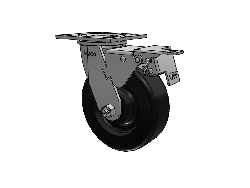 E-line Swivel Caster with 6 x 2 Phenolic Wheel and Total Lock Brake