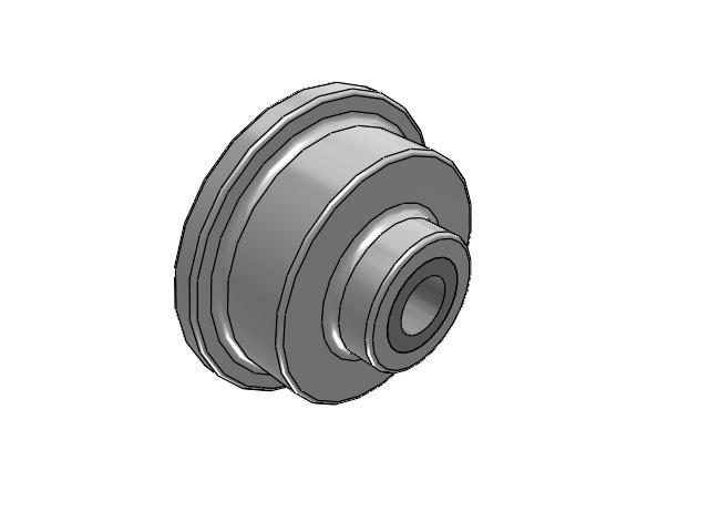FL Flanged Cast Iron 3-1/4 x 1 Wheel with Straight Roller Bearing