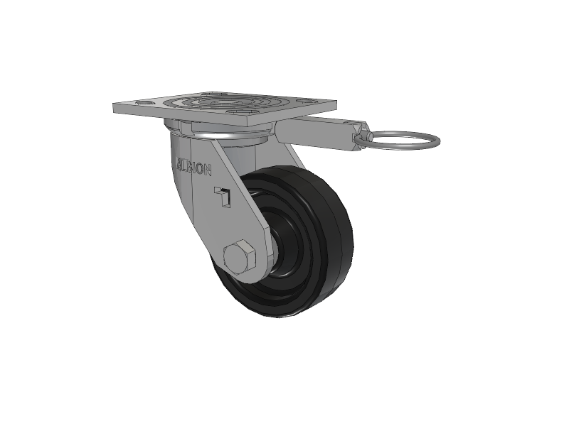16 Series Top Plate Swivel Caster with 4 x 1.5 Black Phenolic Resin TM - Phenolic Wheel