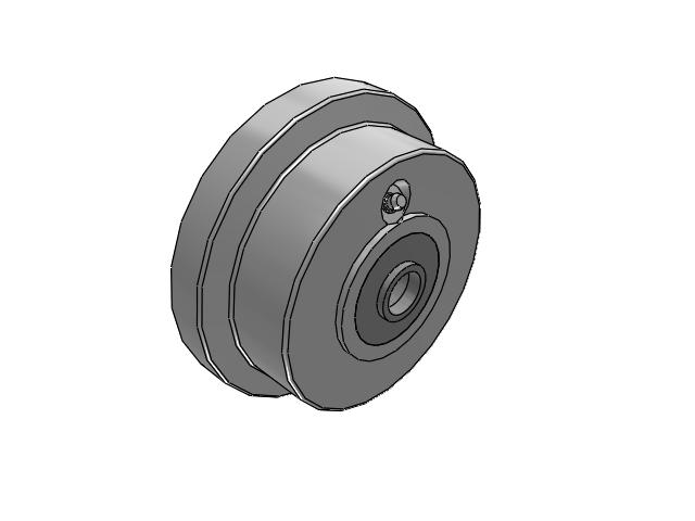 FL Flanged Cast Iron 4-1/2 x 1-9/16 Wheel with Tapered Roller Bearing