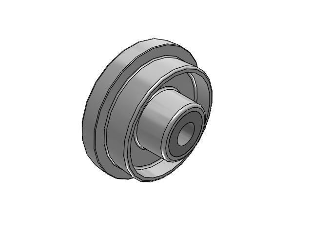 FL Flanged Cast Iron 5 x 1-1/8 Wheel with Straight Roller Bearing