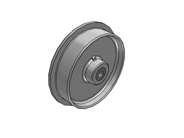 FL Flanged Cast Iron 14 x 3 Wheel with Straight Roller Bearing