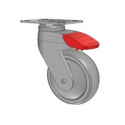 Tango Top Plate Swivel Caster with 100 x 32 TPR (80a) Wheel and Total Lock Brake