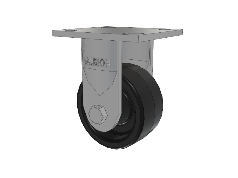 16 Series Top Plate Rigid Caster with 4 x 2 Black Phenolic Resin TM - Phenolic Wheel