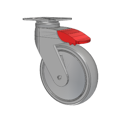 Tango Top Plate Swivel Caster with 125 x 32 TPU (80a) Wheel and Total Lock Brake