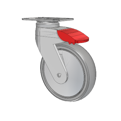 Tango Top Plate Swivel Caster with 125 x 32 TPR (80a) Wheel and Total Lock Brake