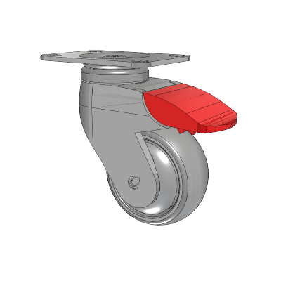 Tango Top Plate Swivel Caster with 75 x 32 TPR (80a) Wheel and Total Lock Brake