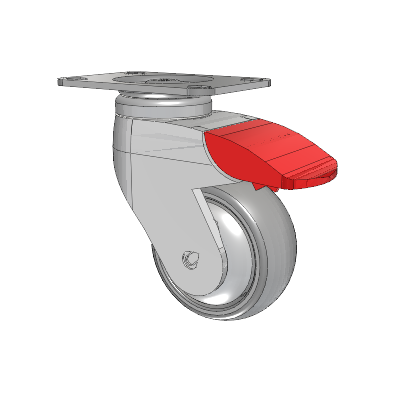 Tango Top Plate Swivel Caster with 75 x 32 TPR (80a) Wheel and Total Lock Brake