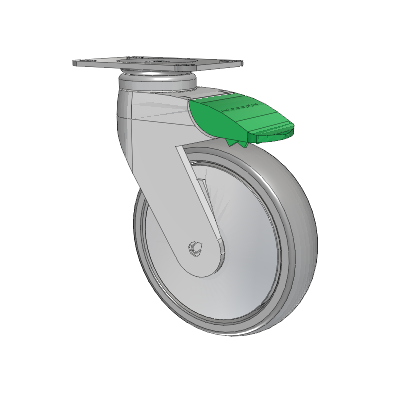 Tango Top Plate Swivel Caster with 125 x 32 TPR (80a) Wheel and Directional Lock Brake