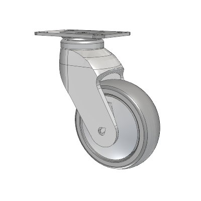 Roulette pivotante Tango Top Plate avec roue en TPR (80a) de 100 x 32