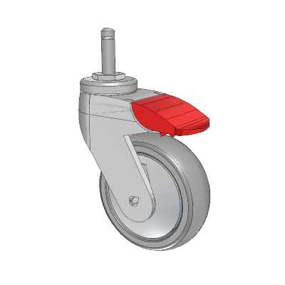 Tango Grip Ring Caster with 100 x 32 TPU (80a) Wheel and Total Lock Brake