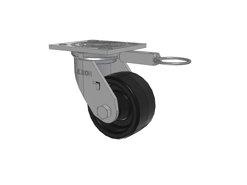 16 Series Top Plate Swivel Caster with 4 x 2 Black Phenolic Resin TM - Phenolic Wheel