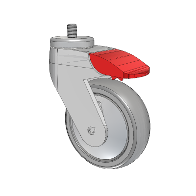 Tango Threaded Stem Caster with 100 x 32 TPU (80a) Wheel and Total Lock Brake