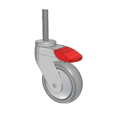Tango Threaded Stem Caster with 100 x 32 TPU (80a) Wheel and Total Lock Brake