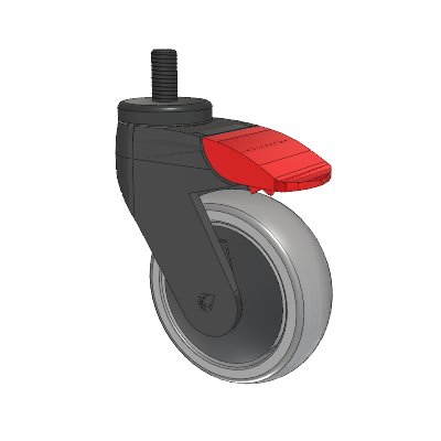 Tango Threaded Stem Caster with 100 x 32 TPR (80a) Wheel and Total Lock Brake