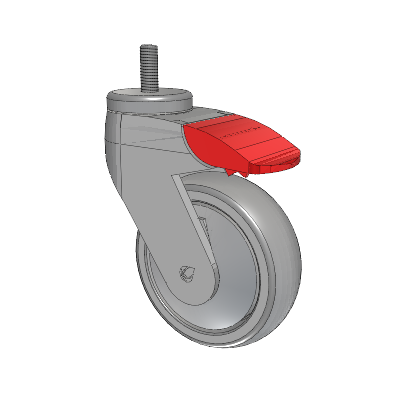 Tango Threaded Stem Caster with 100 x 32 TPR (80a) Wheel and Total Lock Brake