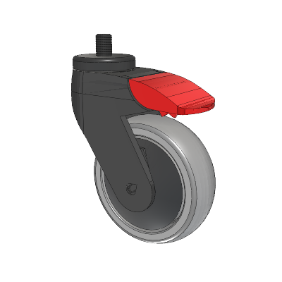Tango Threaded Stem Caster with 100 x 32 TPR (80a) Wheel and Total Lock Brake
