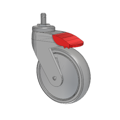Tango Grip Ring Caster with 125 x 32 TPU (80a) Wheel and Total Lock Brake