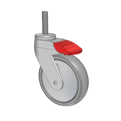 Tango Threaded Stem Caster with 125 x 32 TPU (80a) Wheel and Total Lock Brake