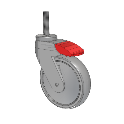 Tango Threaded Stem Caster with 125 x 32 TPR (80a) Wheel and Total Lock Brake