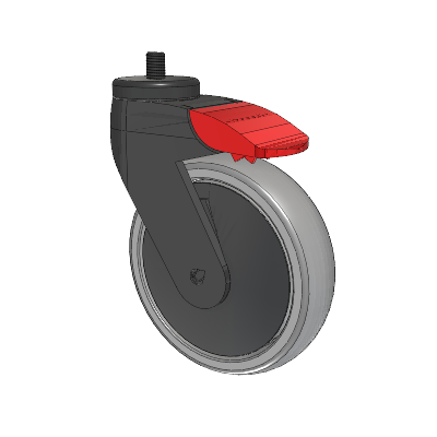 Tango Threaded Stem Caster with 125 x 32 TPR (80a) Wheel and Total Lock Brake