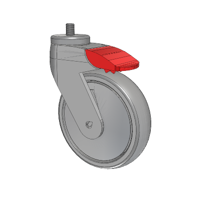 Tango Threaded Stem Caster with 125 x 32 TPR (80a) Wheel and Total Lock Brake