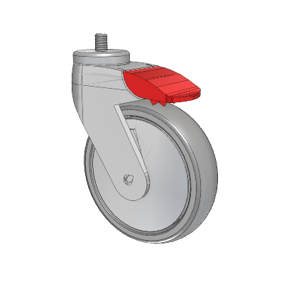 Tango Threaded Stem Caster with 125 x 32 TPR (80a) Wheel and Total Lock Brake