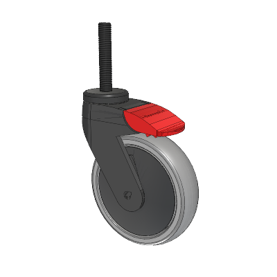 Tango Threaded Stem Caster with 125 x 32 TPR (80a) Wheel and Total Lock Brake