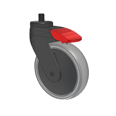Tango Threaded Stem Caster with 125 x 32 TPR (80a) Wheel and Total Lock Brake